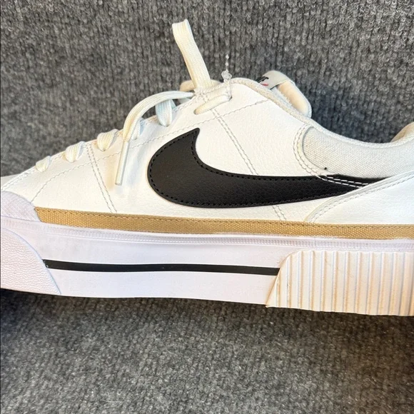 Nike Women's White Black Gold Platform Sneakers - Picture 7 of 11